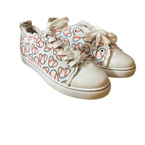 Baseball Themed Canvas Style Shoes Size 7 NEW